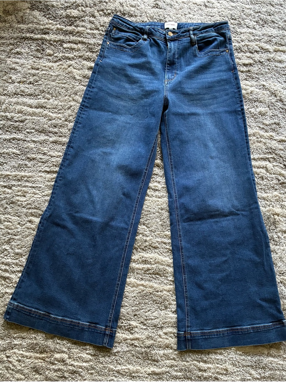 DRIFTWOOD Wide-Leg Jeans in Dark Blue Denim